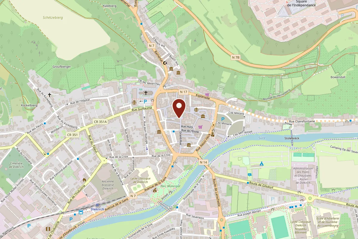 OpenStreetMap-Karte — das Geschäft Beim Burg in der Grand-Rue in Diekirch